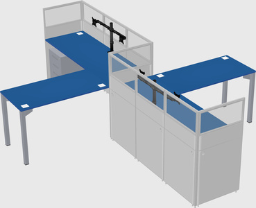 L-shape cubicles