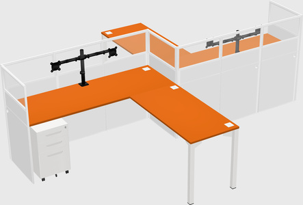L-shape cubicles