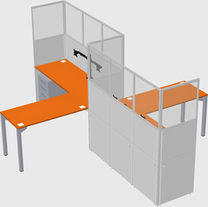 L-shape cubicles
