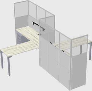 L-shape cubicles
