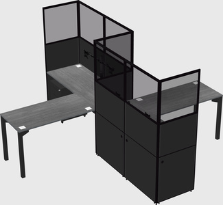 L-shape cubicles