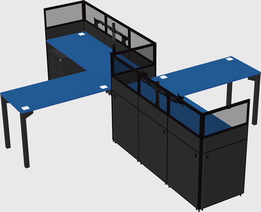 L-shape cubicles