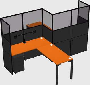 L-shape cubicles