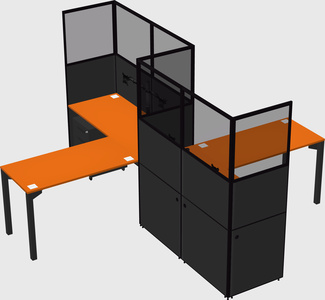 L-shape cubicles