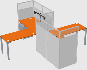 L-shape cubicles