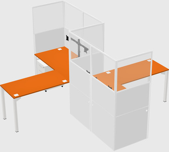 L-shape cubicles