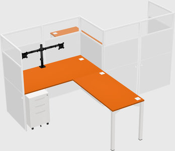 L-shape cubicles
