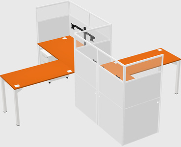 L-shape cubicles