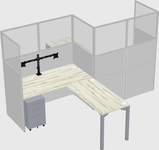 L-shape cubicles