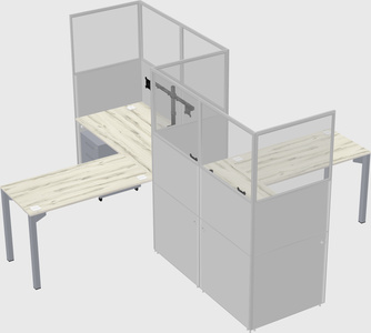 L-shape cubicles