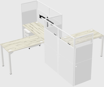 L-shape cubicles