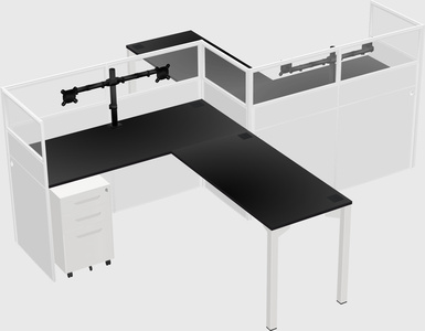 L-shape cubicles