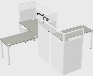 L-shape cubicles
