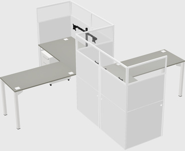 L-shape cubicles