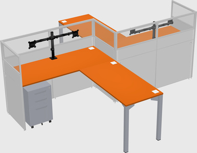 L-shape cubicles