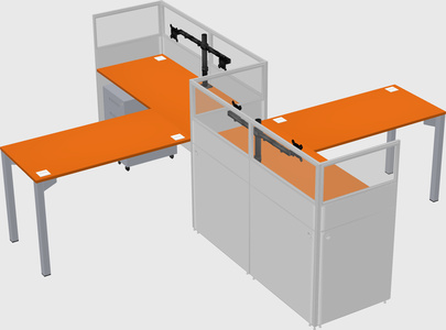 L-shape cubicles