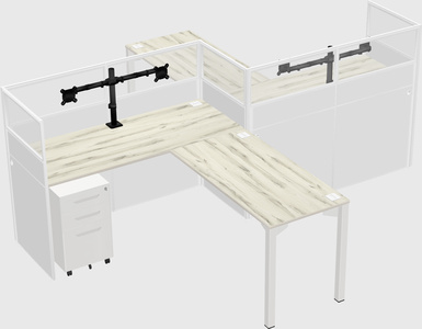 L-shape cubicles