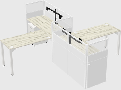 L-shape cubicles