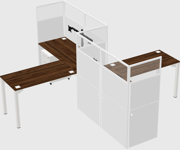 L-shape cubicles