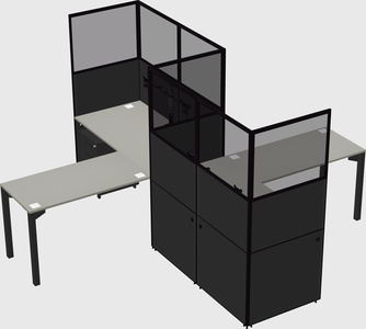L-shape cubicles