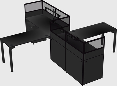 L-shape cubicles