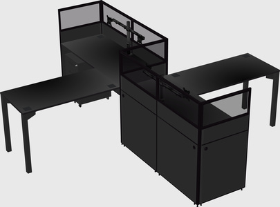 L-shape cubicles