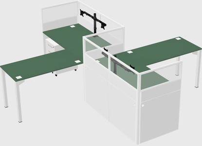 L-shape cubicles