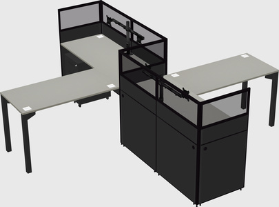 L-shape cubicles