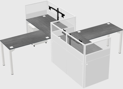 L-shape cubicles