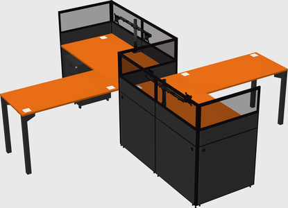 L-shape cubicles