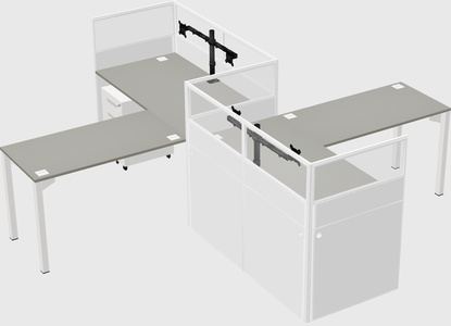 L-shape cubicles