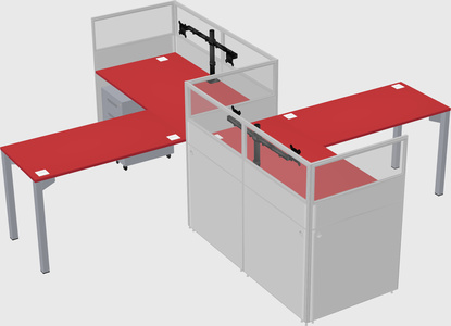L-shape cubicles