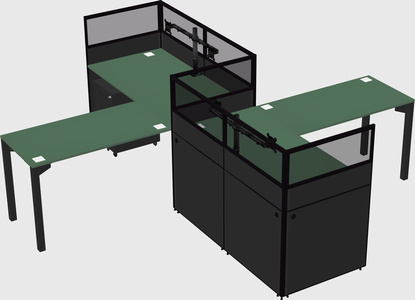 L-shape cubicles