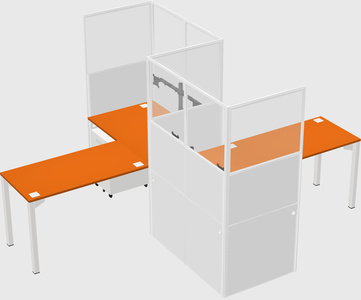 L-shape cubicles
