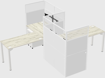 L-shape cubicles