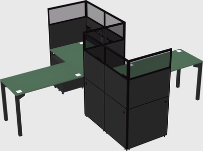 L-shape cubicles