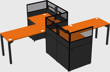 L-shape cubicles