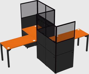 L-shape cubicles