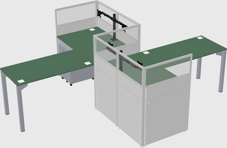 L-shape cubicles