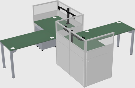 L-shape cubicles