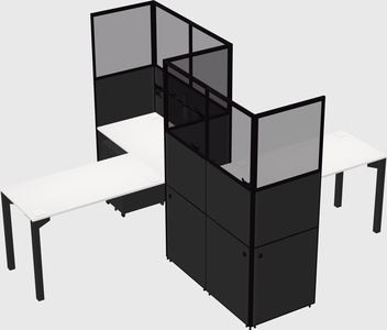 L-shape cubicles