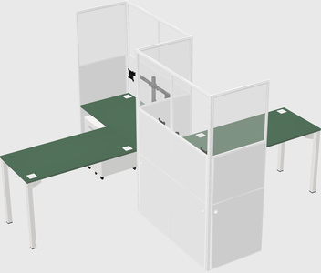 L-shape cubicles