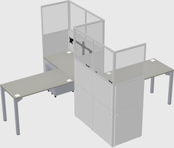 L-shape cubicles