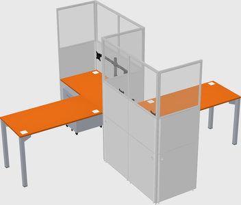 L-shape cubicles