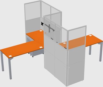 L-shape cubicles