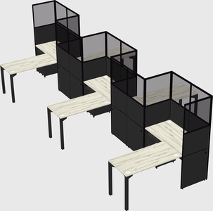 L-shape cubicles