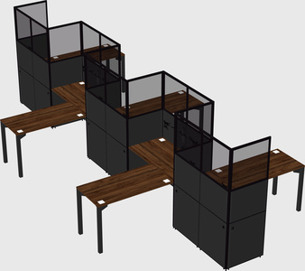 L-shape cubicles