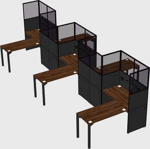 L-shape cubicles