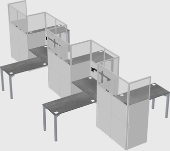 L-shape cubicles