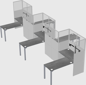 L-shape cubicles